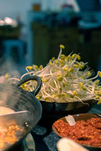 hotpot with a lot of cup ingredients